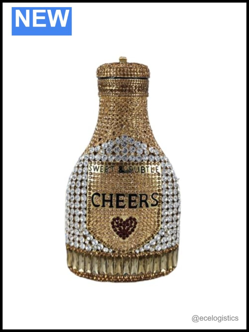 Crystal Champagne Wine Shape Clutch Bag Women Evening Handbags Bridal Party